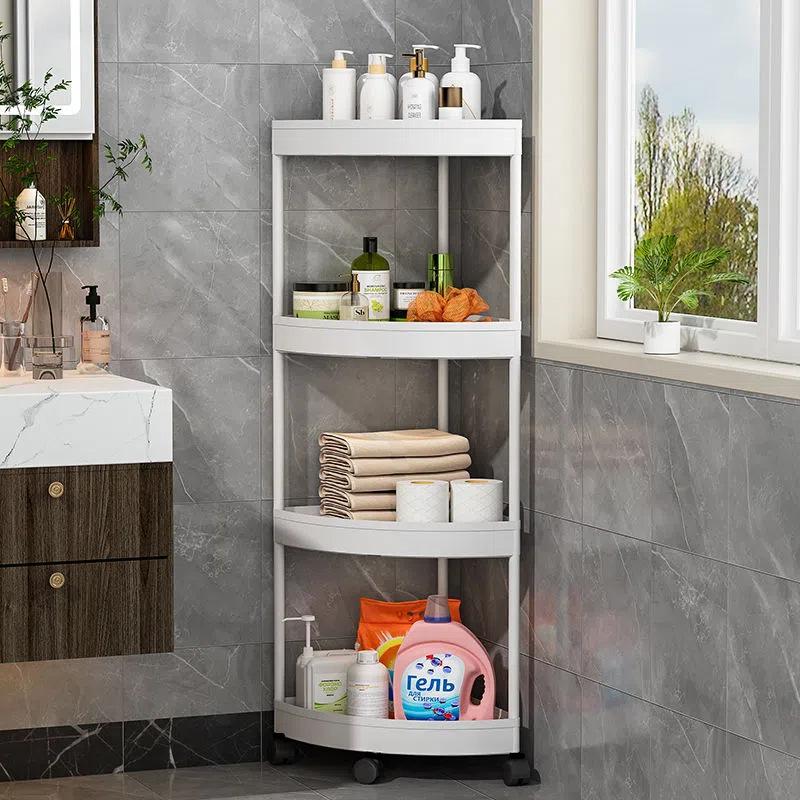 Triangular Bathroom Corner Shelf Rack for Indoor Storage