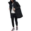 Nike Unifarbene Daunenjacke mit Logo-Print, übergroßer Tasche, langen Ärmeln und Kapuze für Damen, Oberbekleidung, Schwarz 939494-010