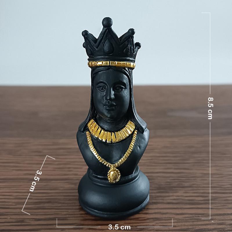 Black & White International Chess Figurines Statue Chess Pieces Board Games Accessories Home Decor Chessmen Ornaments