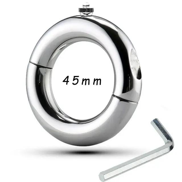 Stainless Steel Penis Ring Ball Stretcher Delay Lasting Metal Cock Ring Erotic Sex Shop Scrotum Restraint Rings Sex Toys for Men