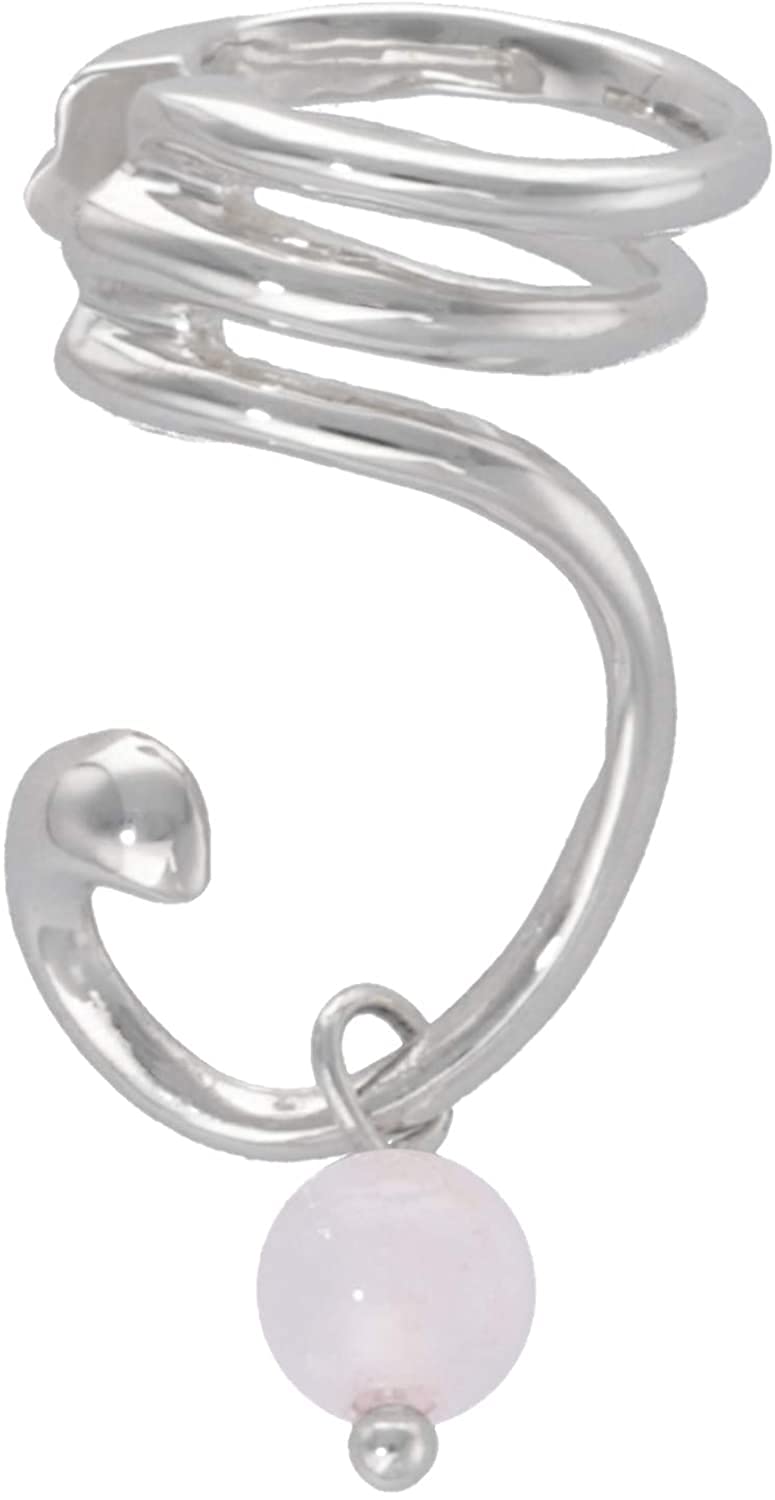 

Синдзюку Гин но Кура Розовый кварц Серебро 925 серьга-кафф, одинарная, шарм, кафф, женская, без прокола, растение/фрукт