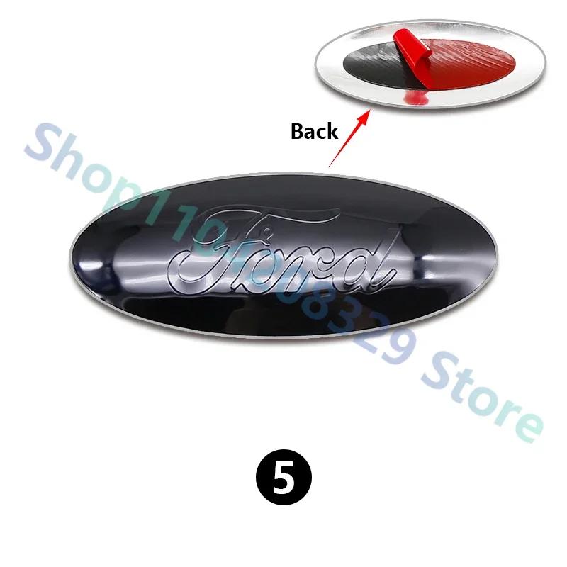 Ny 2026 Bilklistermärke Aluminium Bilemblem 12,5x5cm för Ford Ranger Explorer Focus 3 Fiesta Fusion Escape Kuga Transit Edge Mondeo