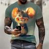 Cute Hamster Pattern T Shirt For Men Funny Cartoon Animal 3D Printed Tees Summer Casual Loose T-Shirts O-Neck Short Sleeve Tops