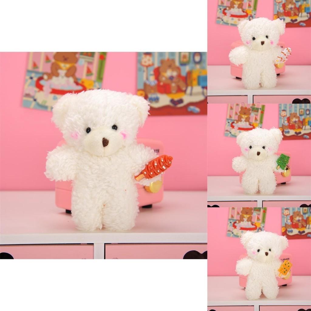 Adorable Plush Teddy Bear Keychain With Pearl For Girls' Backpacks And Bags