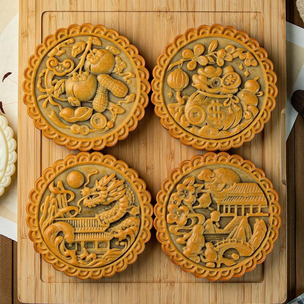Hand Press Mid-Autumn Festival Moon Cake Mold Pastry Mold Kitchen