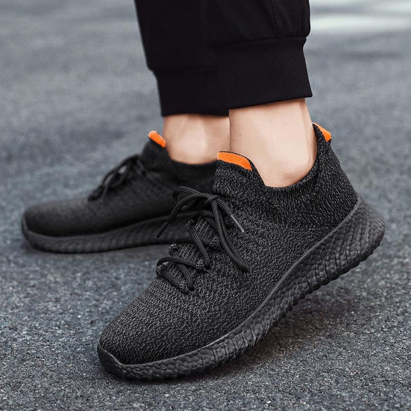39-46 Men's Sneakers Flying Weaving Shoes A Breathable Lightweight Soft Bottom Ultra-light, Large Size Sock Shoes