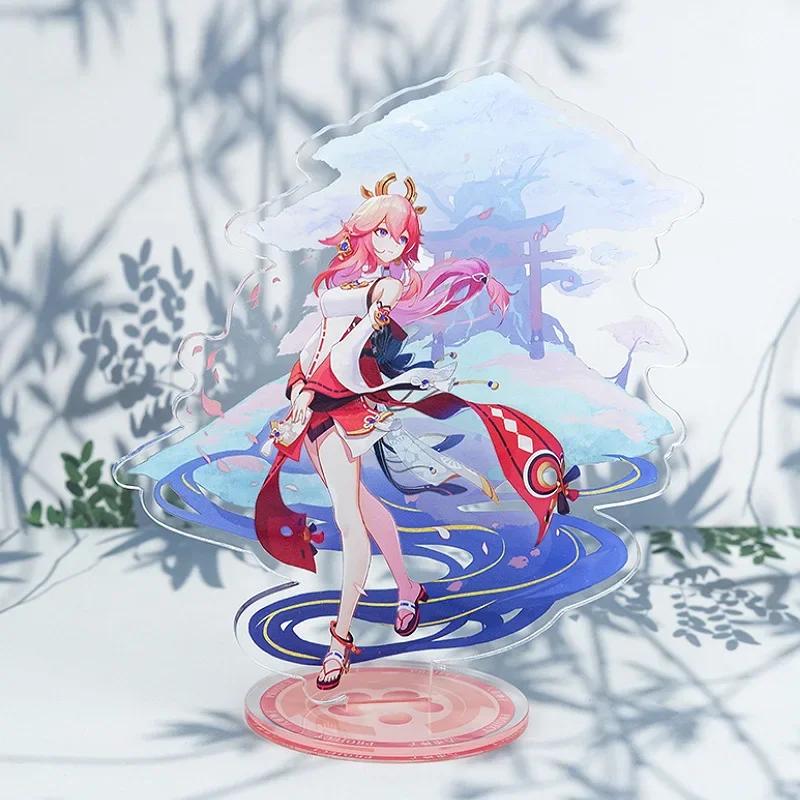 Game Impact New Stand Figure Acrylic Yelan Chevreuse Navia Xiao Cosplay Model Plate Desk Decor Fans Friend Gift