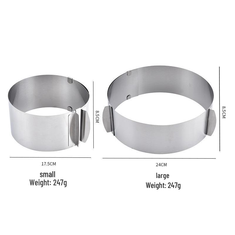 Molde para Pastel Ajustable de Acero Inoxidable, Herramienta Redonda para Hornear de 6-12 Pulgadas