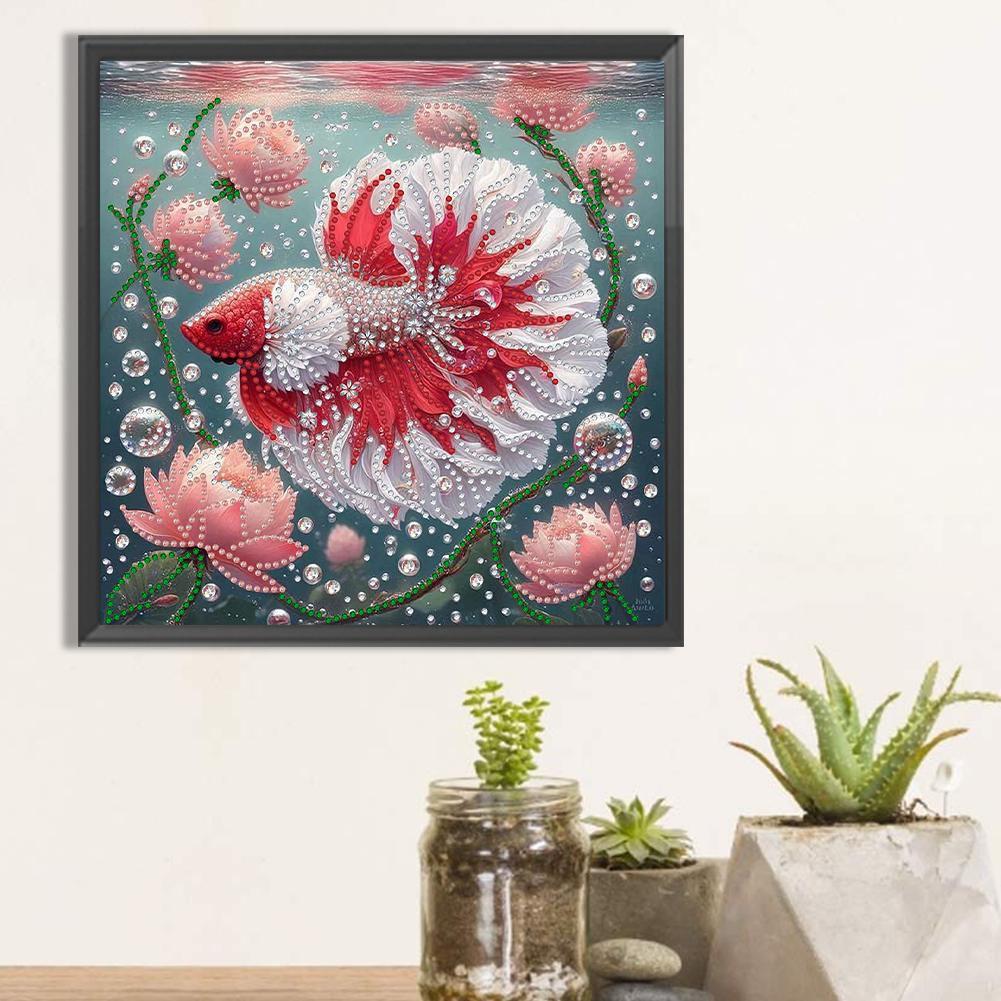 5D DIY Partial Special Shaped Drill Diamond Painting Kit Fish Decoration