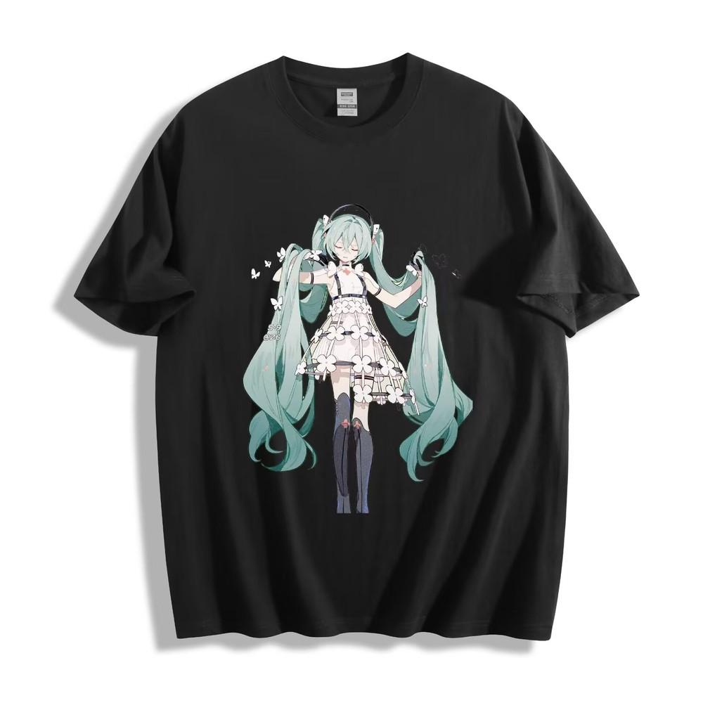 Hatsune Miku Floral Dress T - Shirt - Elegant Anime Character Design Unisex Tee