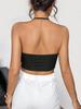 Crop Top Phumee Halter Neck Backless Cami Draped Front  A1837
