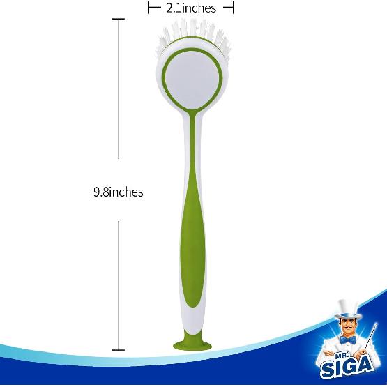 MR.SIGA Round Dish Brush, Size: Dia 5.5 X 25cm - Pack of 3