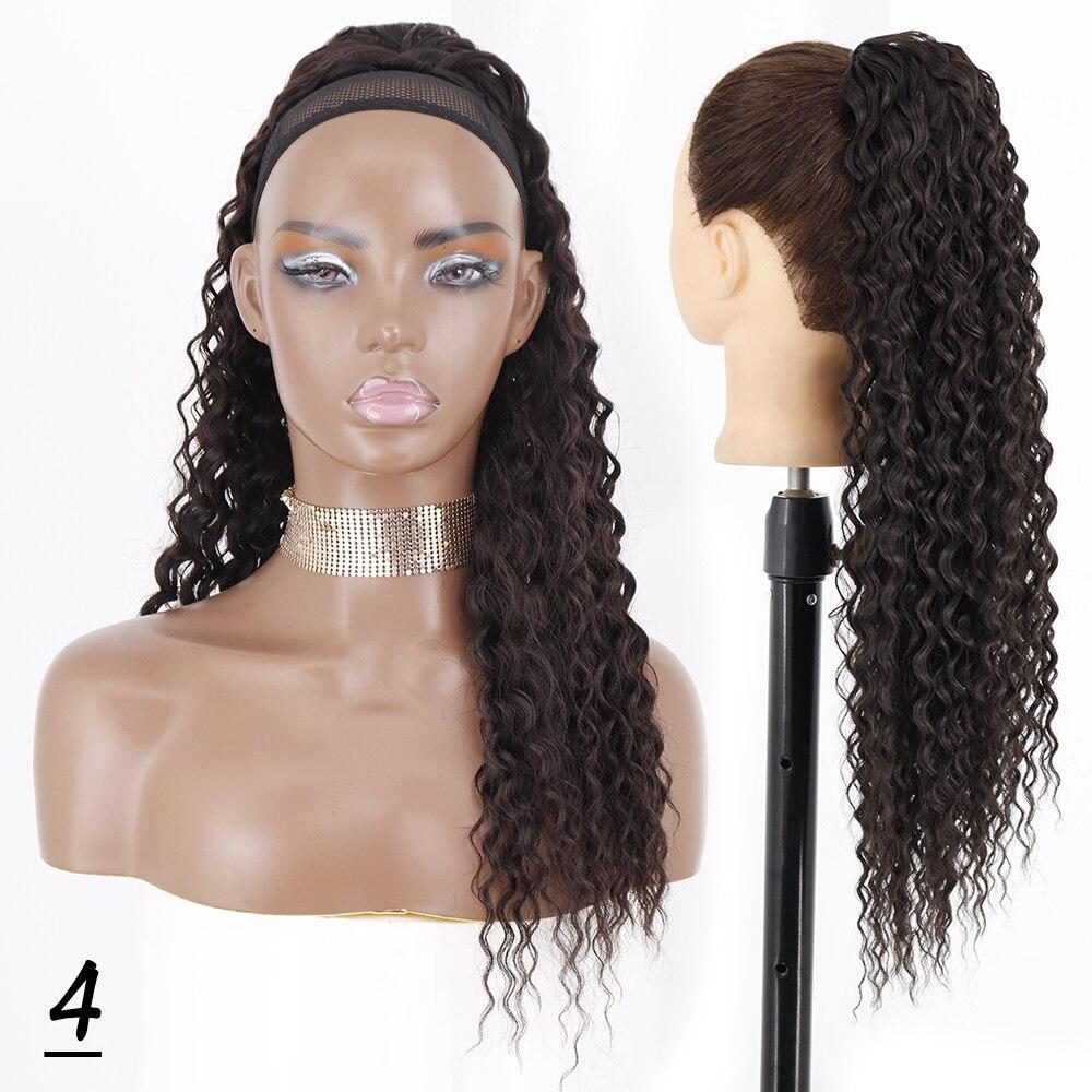 MISSQUEENSynthetic Long Kinky Curly Ponytail Hair Extension Clip-In Drawstring Ponytail Wig Ponytail For Women Wear