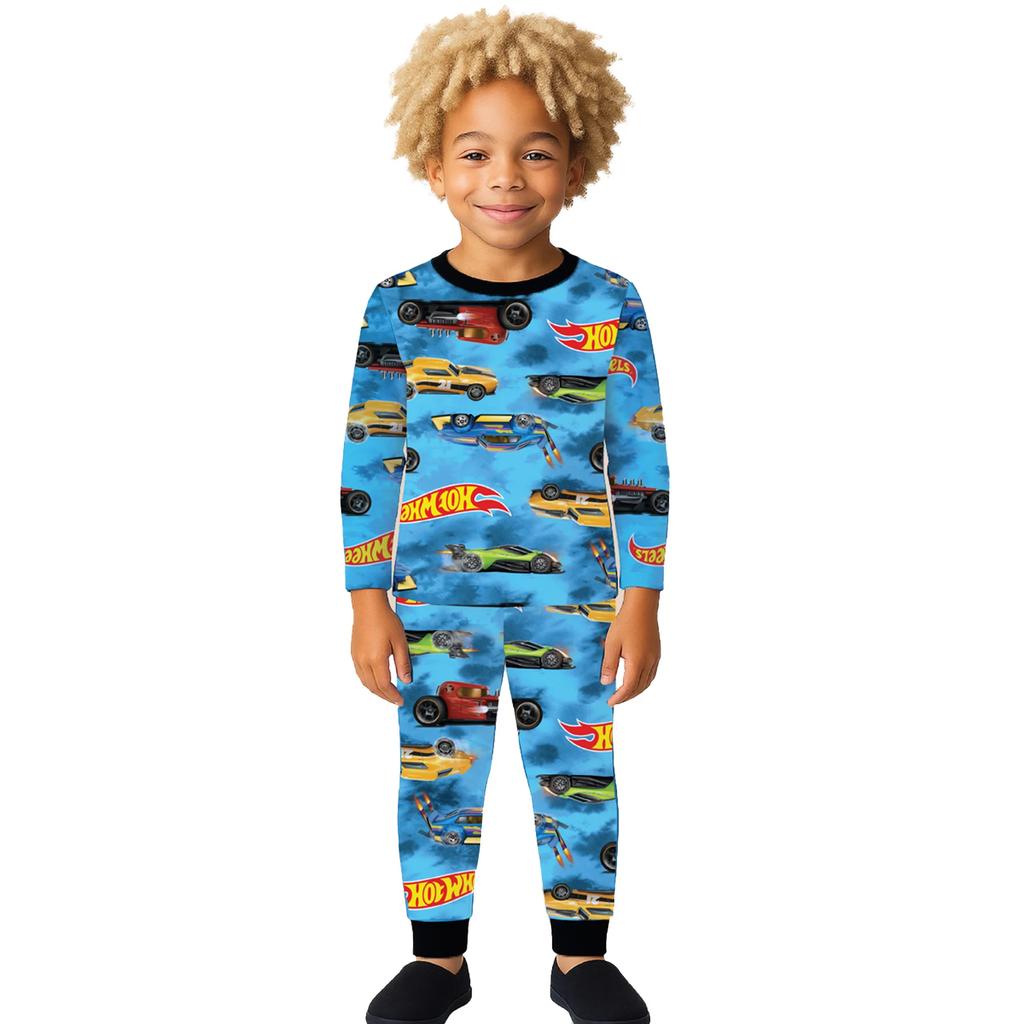 Hot Wheels Childrens/Kids Cars Logo Long Pyjama Set