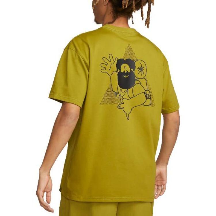 Nike T Shirts Men's Olive Crew Neck Moderate Straight Fit FB8123-390