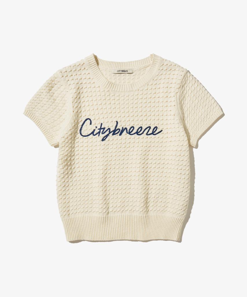 CITYBREEZE Script Logo Short Sleeve Knit_3 Colors