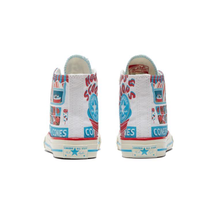 Converse Chuck Taylor All Star 1970s Comfortable Versatile Ice Cream Print High Top Kids Canvas Shoes Kids Sneakers White Blue Red A00395C