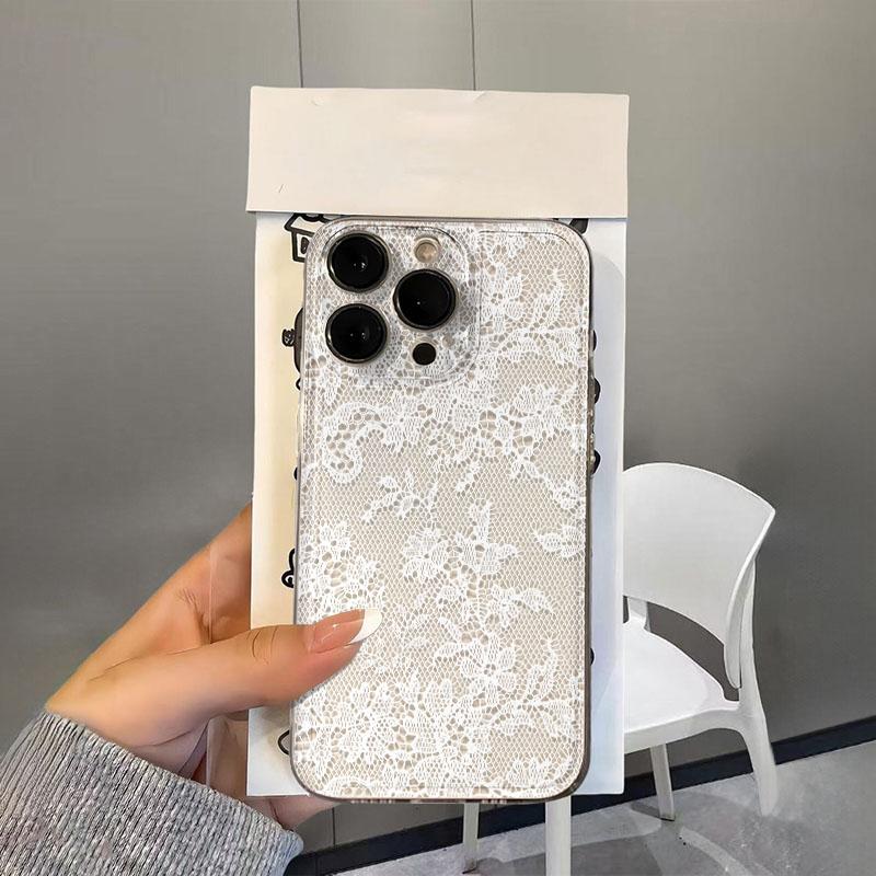 

White Flower Lace Clear Phone Case For Samsung Galaxy S26 S24 S25 S23 Ultra S22 S21 S20 Plus FE A50 A71 A72 A73 Silicone Cover Galaxy A50