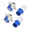 2 Set Industrial Power Connector 3 Pin Single Phase Aviation Plug Socket 220V250V 16A 2P+E
