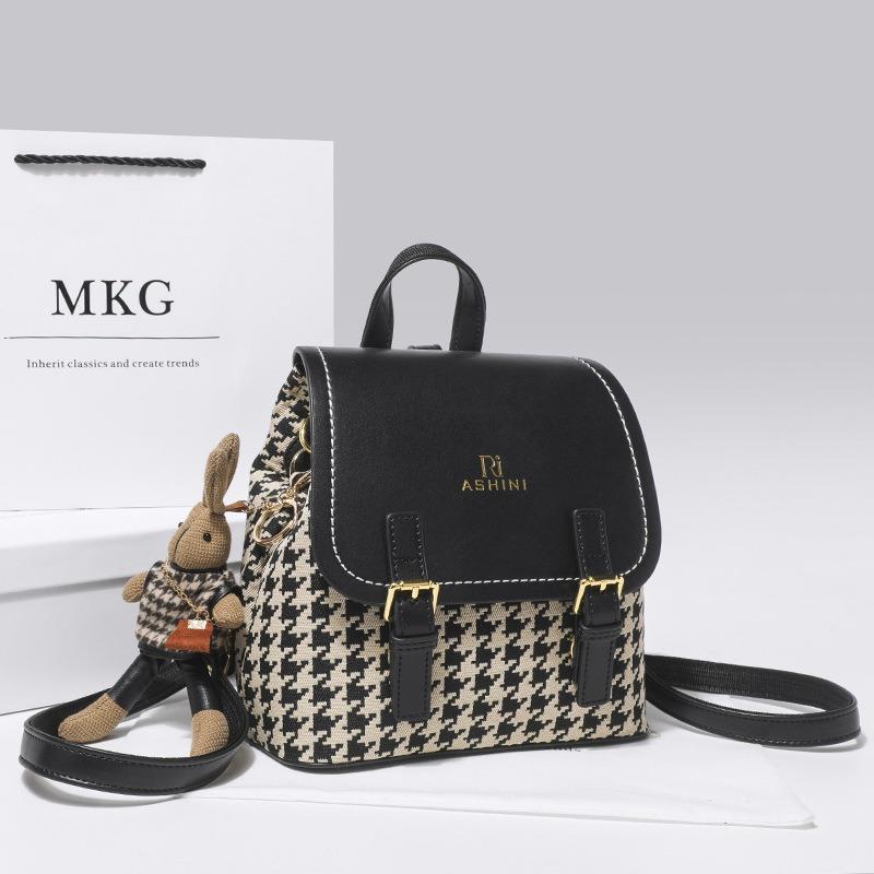 

Hvauen bag women s new trendy high-end texture plaid schoolbag commuter travel backpack