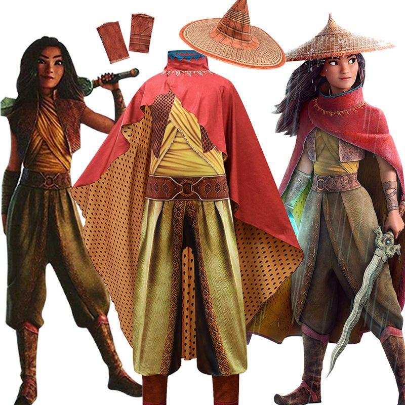 Raya And Movie The Last Dragon Cosplay Costume Fancy Set Performance Costume
