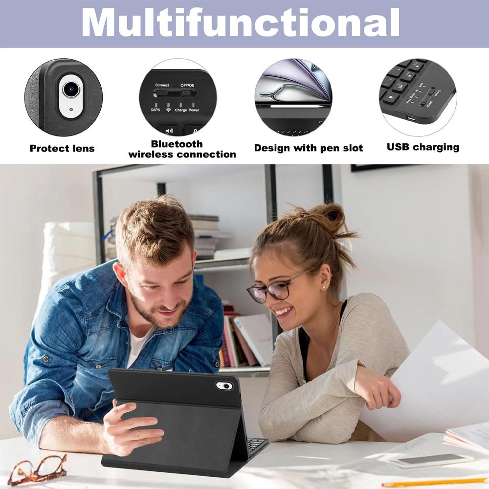 Case for iPad Air 11 Inch (M2) (M3) ,Bluetooth Keyboard Cover for iPad Air 4th 5th 10.9-inch