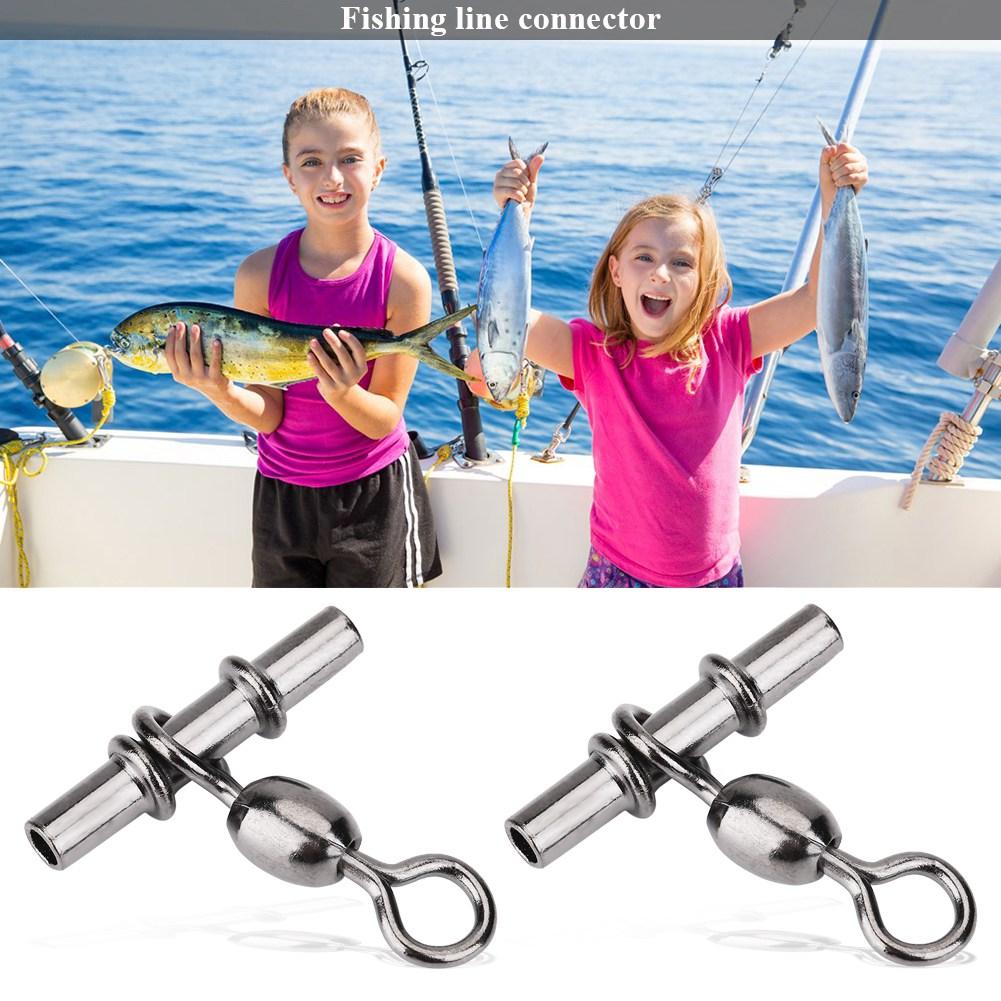 20pcs Set T Shape Line Crane Fishing Swivels Connectors Accessories (2Celsius0# )
