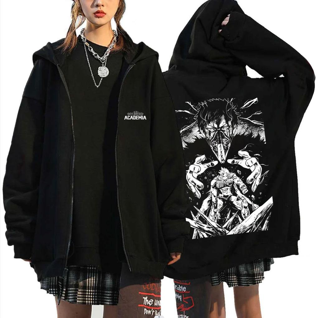 

Anime My Hero Academia Overhaul Zipper Hoodie Men Women Casual Retro Zip Up Jacket Male Cartoon Manga Cosplay Sweatshirt S
