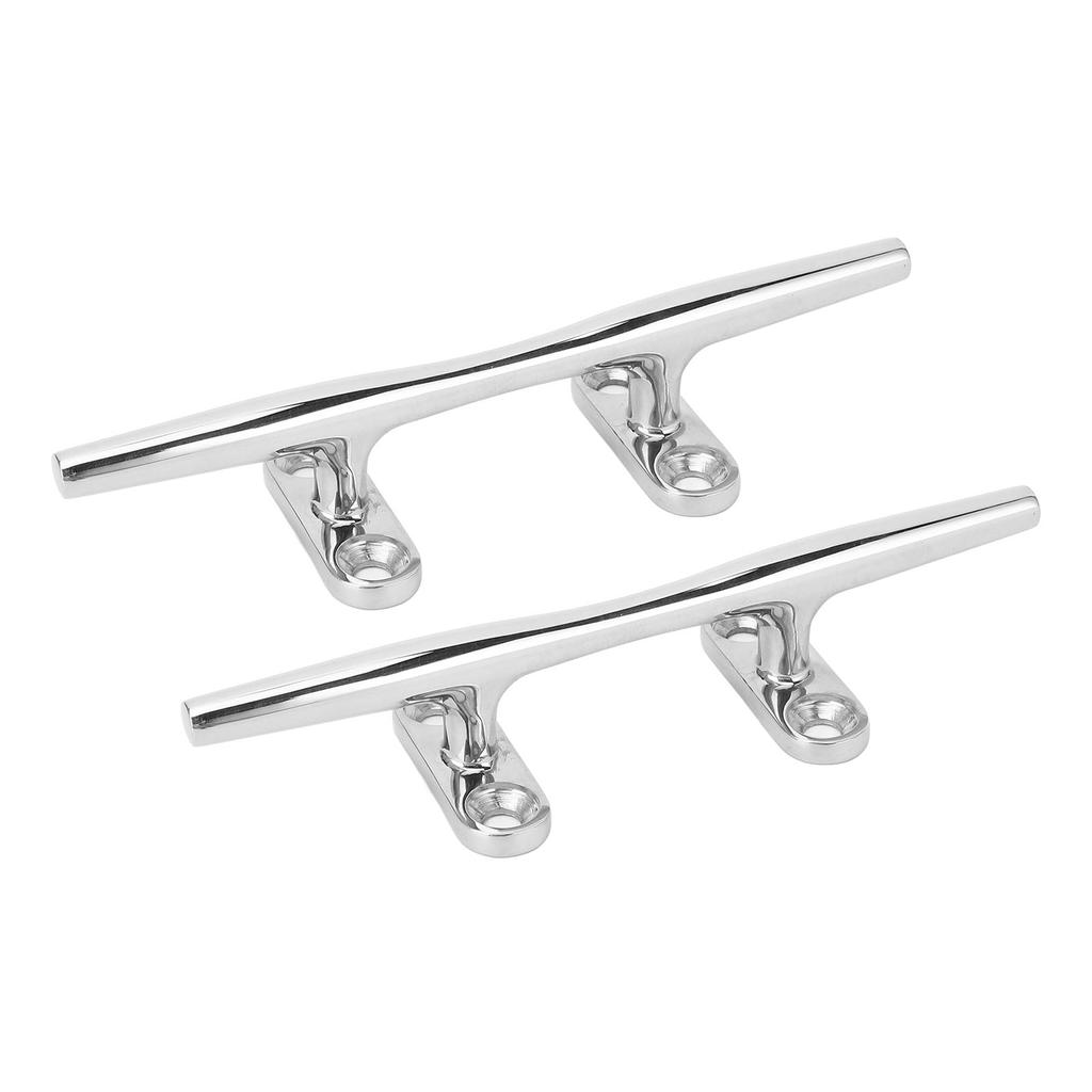 2PCS 6in Boat Tie Down Cleat 316 Stainless Steel Highly Polished Marine Rope Cleat for Speedboat Yacht