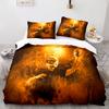 American Football Duvet Cover Set Queen/Full/King Size Skull Bedding Set 3pcs for Kids Boys Teens Sports Gaming Comforter Cover