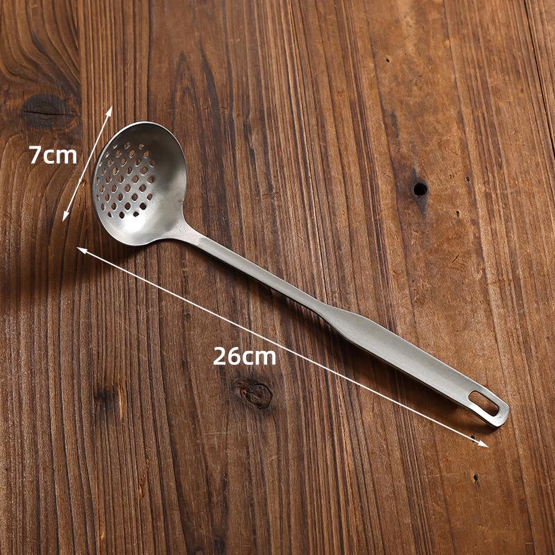 

Vintage Stainless Steel Soup Spoon Leaks Spoons Heat-Resistant Household Hot Pot Restaurant Cooking Tools Kitchenware 2025 New