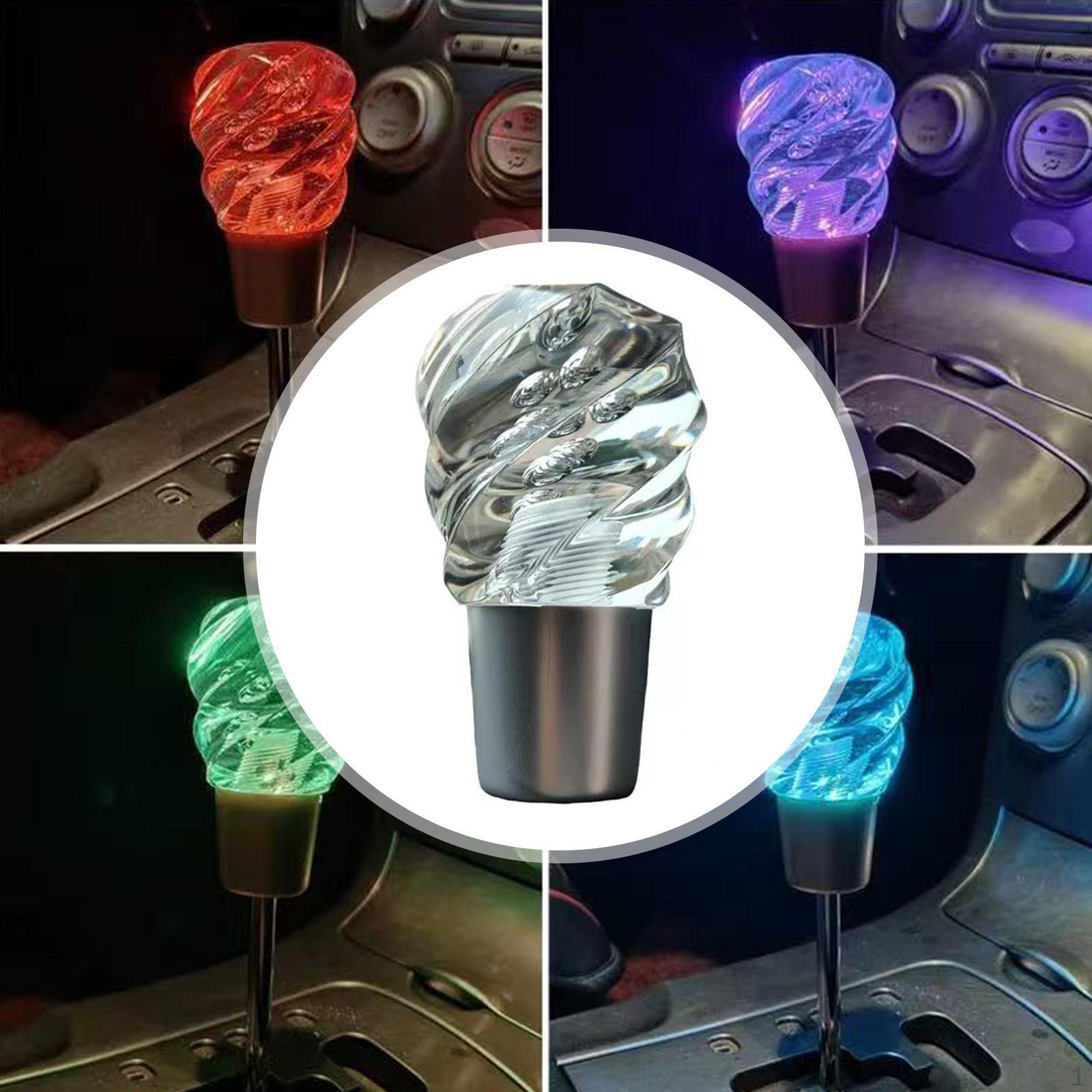 

Ручка переключения передач автомобиля, многоцветные светодиодные фонари, красивая прозрачная ручка для большинства моделей грузовиков серебряный