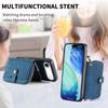For iPhone Air PU Leather Phone Back Cover with Zipper Card Holder and Long Strap