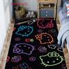 Hello Kitty Neon Stripes carpet Camping Trip Suitable For All Seasons Nap carpet Outdoor Plush carpet Bedroom