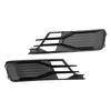 2PCS Front Bumper Foglight Cover Grill 4G0807647T94 4G0807648T94 Fit A6 C7 2014-2018 Black Chrome