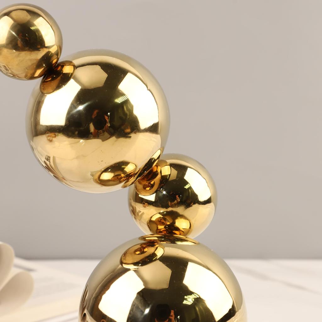 Metalen Decoratie Beeldjes Metalen Bollen Stapel Kunstwerken Gouden Bal Metaal Ambacht Geometrische Sculptuur Woondecoratie Accessoires