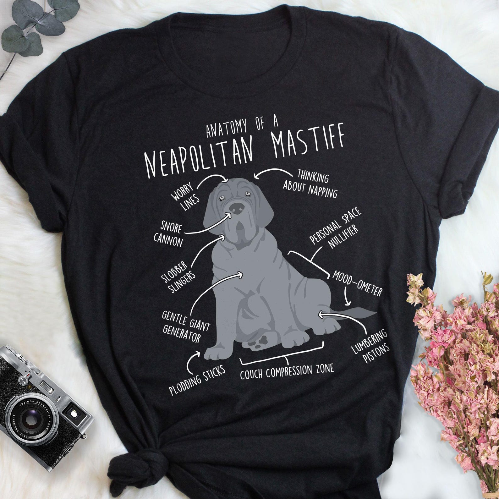 Gray Neapolitan Mastiff Shirt, , , Cute Neo Mastiff T-shirt, Funny Dog Lover Gift, Pet Tee, Dog Mom, Dad, Mastino Napoletano, Blue 120