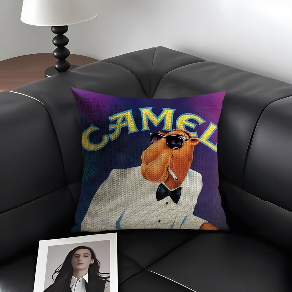 CCamel Brand Cushion Cover Natural Linen Organic Fabric DoubleSided Printing Sofa Home Decor Gift Pillow Case