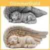 Creative Angel Dog Resin Sculpture With Illumination For Garden And Home Decor Gift