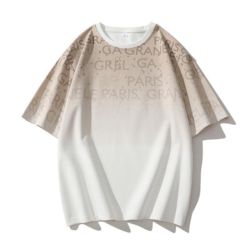 Dm Summer Short Sleeved Printed T-shirt for Men's Shoulder Length Half Sleeved Casual Round Neck Loose Top