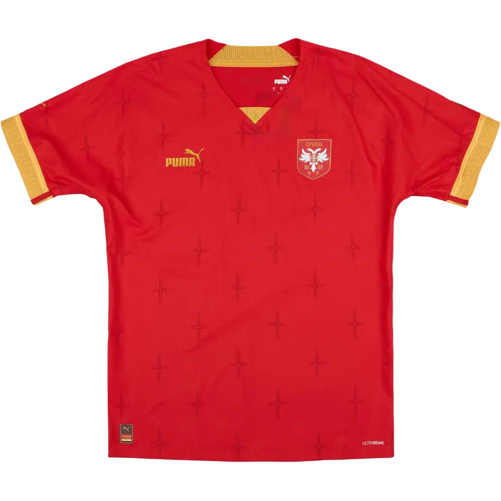 

Puma Serbia 2022-23 Player Issue Home Slim Fit V-Neck Short Sleeve Football Shirt Men tops 765759-01 L