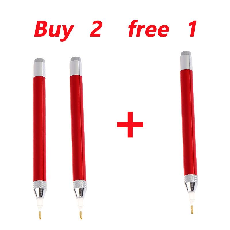1/3pcs Red Diamond Painting Tool Lighting Point Pen 1 Head Diamond Pens No Battery Provided 5D Painting Diamonds Accessories