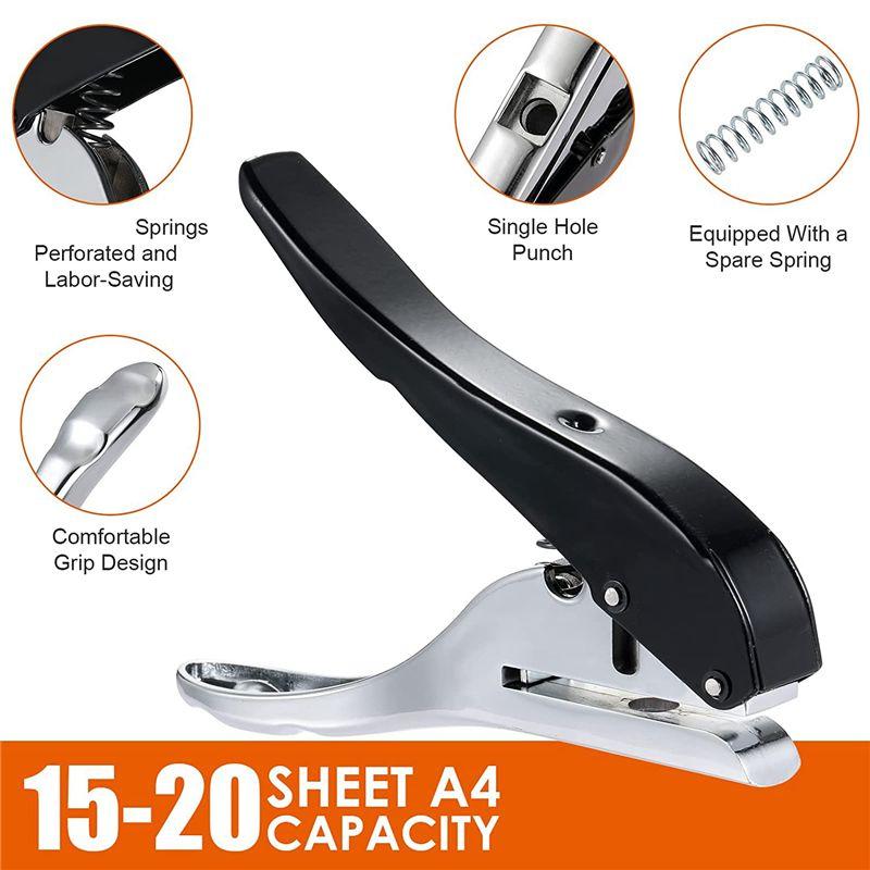 A34R Hole Punch Single Hole Hole Punch, Heavy Duty Hole Punch Single, Portable Handheld Long Hole Hole Punch