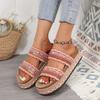Women Slippers 2025 New Flats Platform Shoes Women Beach Casual Flat Sandals Bohemian Handmade Espadrilles Slippers Slides Women