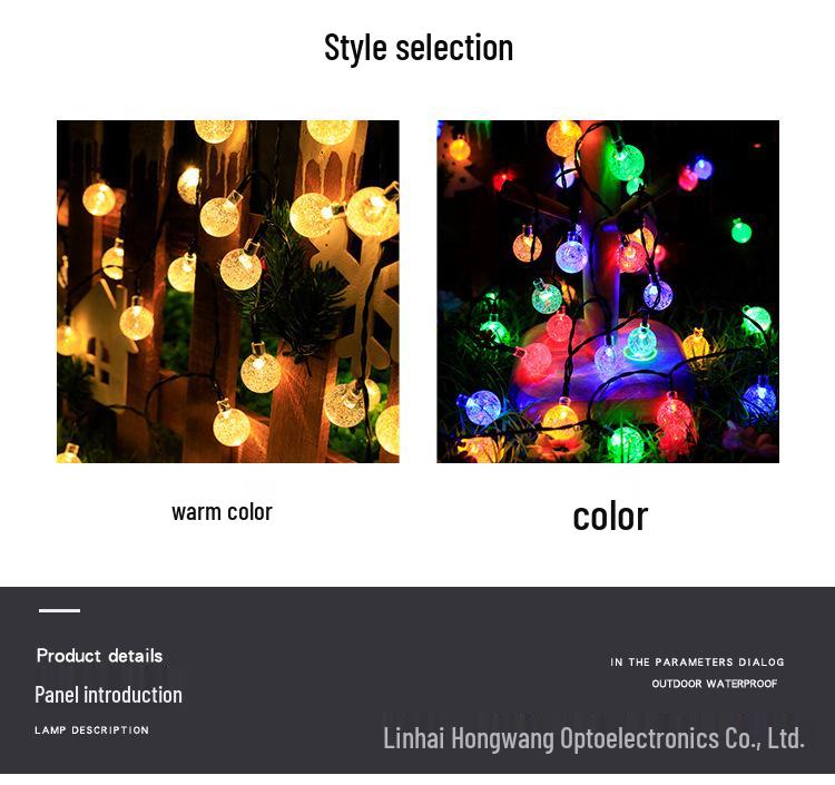Enhanced Waterproof LED Solar Bubble Ball String Lights - Colorful Outdoor Decorative Lighting for Courtyard Atmosphere