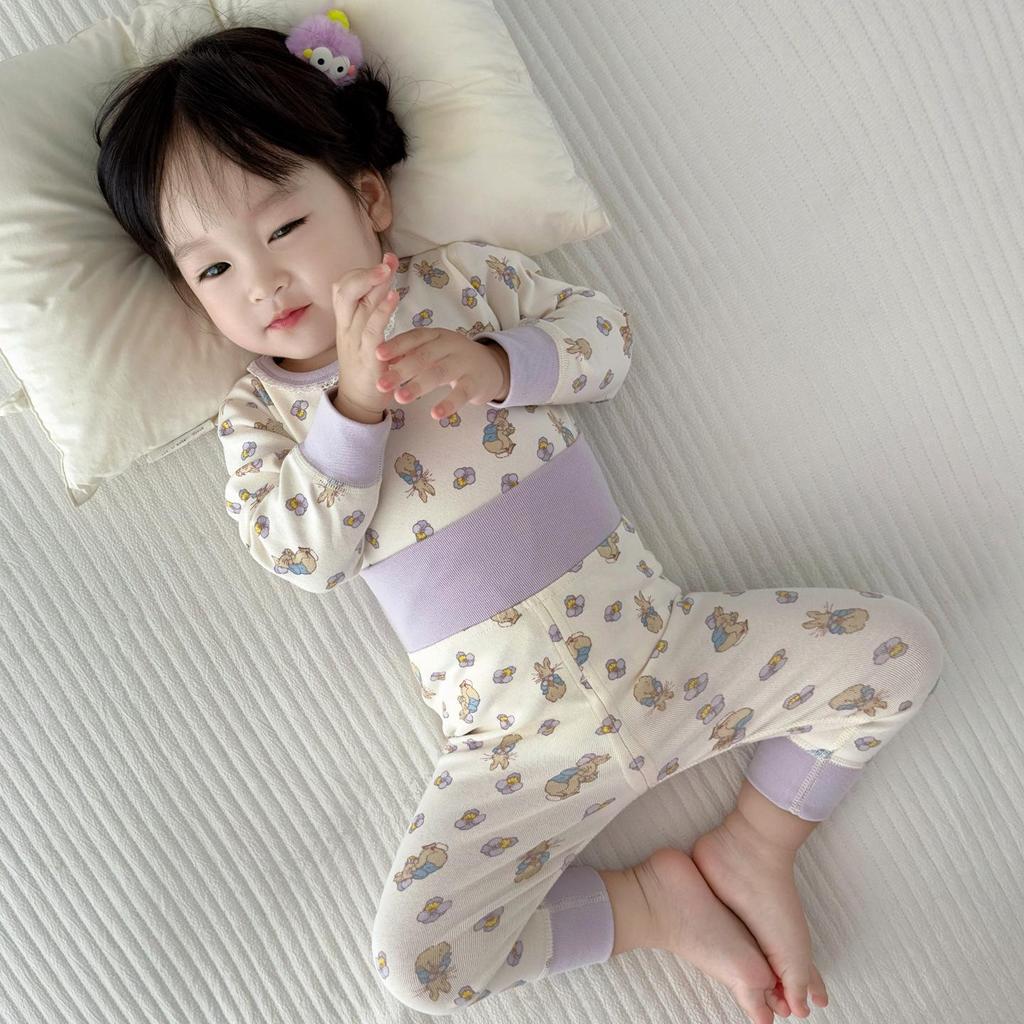 Baby Belly Protection High-Waisted Cotton Underwear Set - Autumn Toddler Pants & Flannel Separates