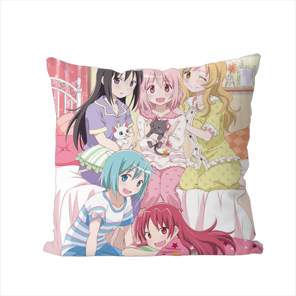 Puella Magi Madoka Magica Pillow Case For Car Sofa Decorative Home Doublesided Print Plush Square Throw Pillow Cushion Cover
