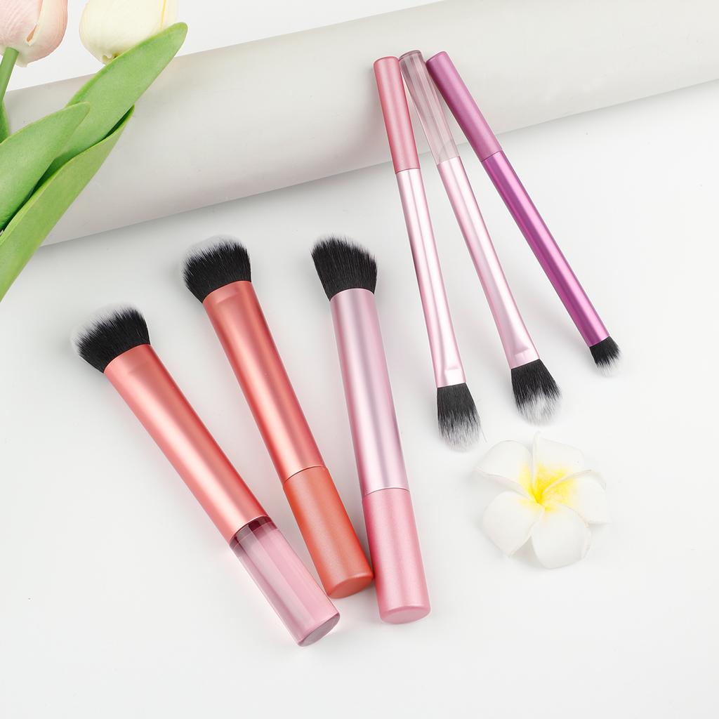 2pcs Cosmetics Makeup Brushes Set Loose Powder Foundation Highlight Contour EyeShadow Oblique Eyebrow Soft Hair