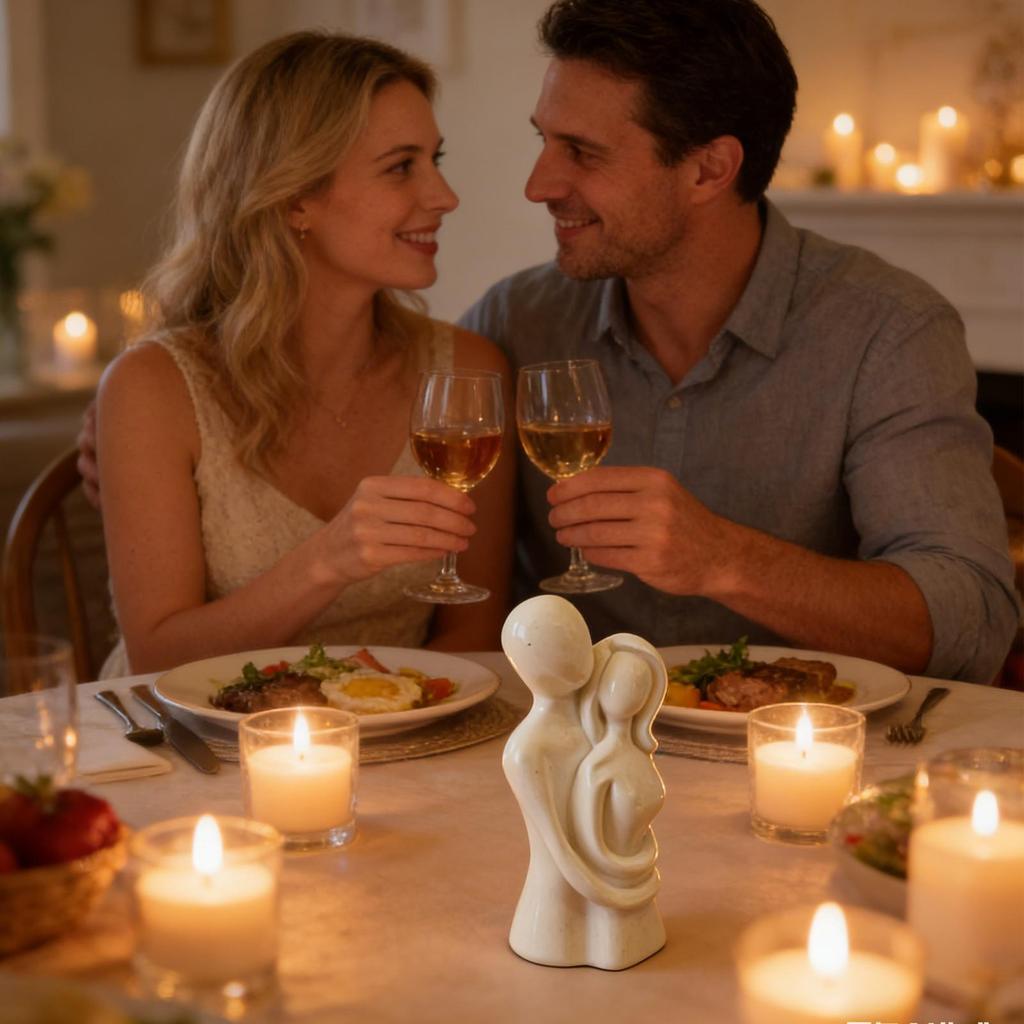Couple Sculpture Romantic Resin Abstract Art Modern Collectible Figurines Love Decor For Bedroom Living Room Office Birthday