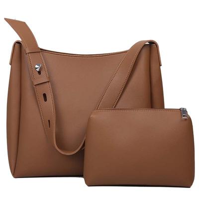 Two Piece Women's Bag Bucket Bag New Retro Large Capacity Commuting Mother and Child Bag Single Shoulder Armpit Bag